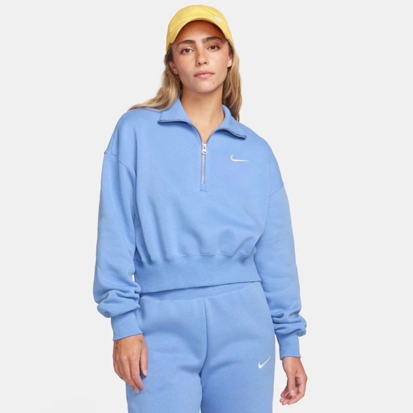 Nike Tops - Women’s Nike Phoenix Fleece Half Zip Cropped Pullover Sweatshirt Large
